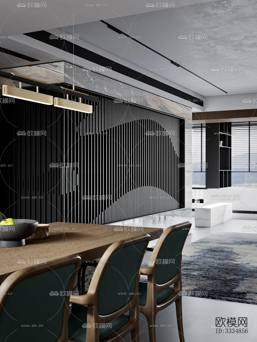 现代餐厅效果图下载（渲染图8）