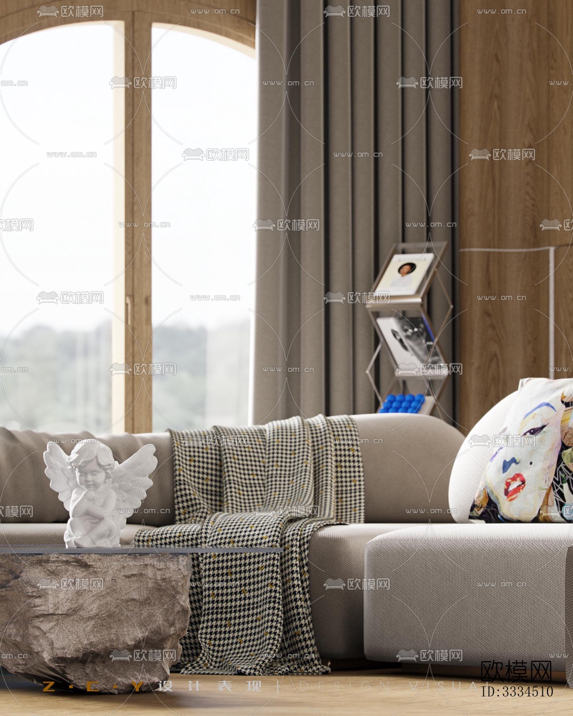 现代客厅效果图下载（渲染图9）