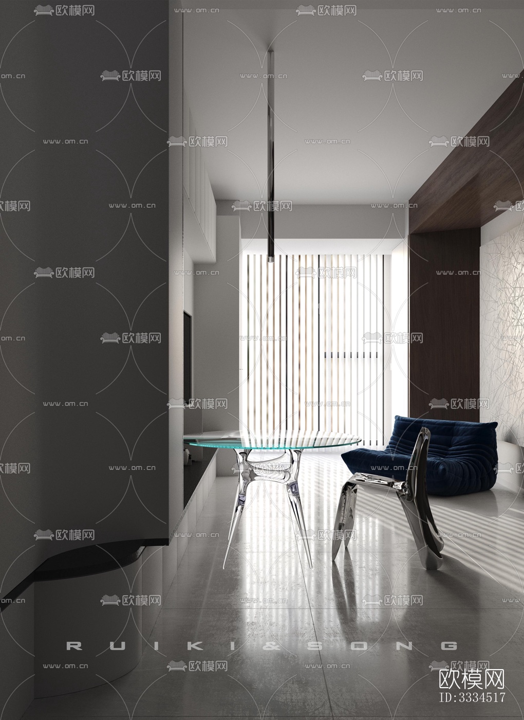 现代客厅效果图下载（渲染图5）