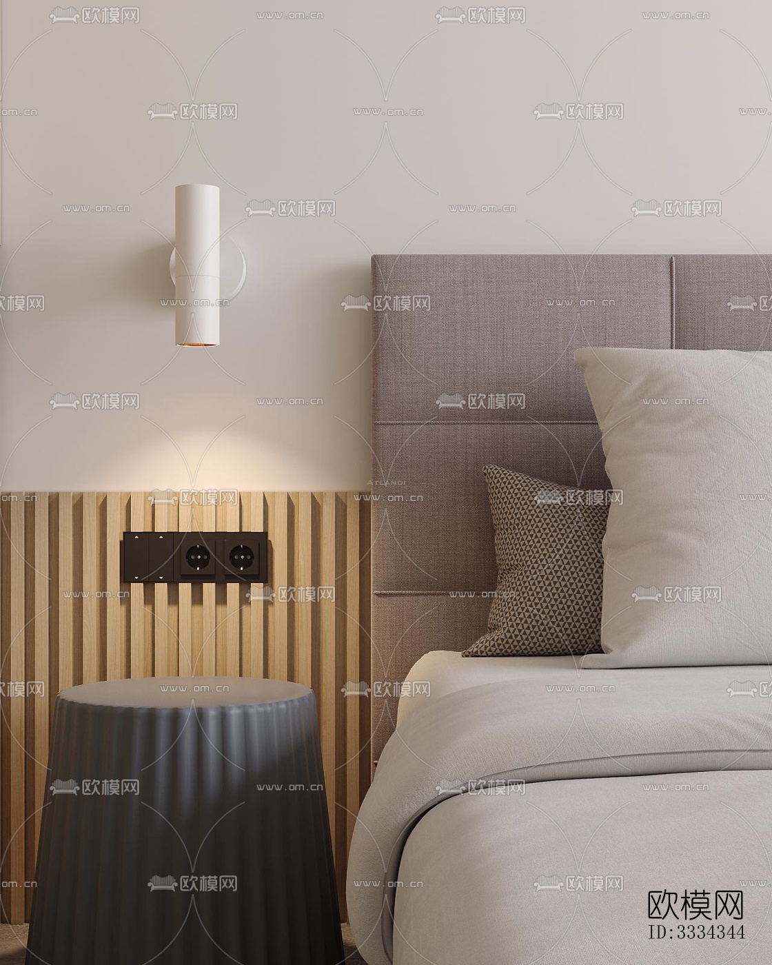 现代卧室效果图下载（渲染图3）