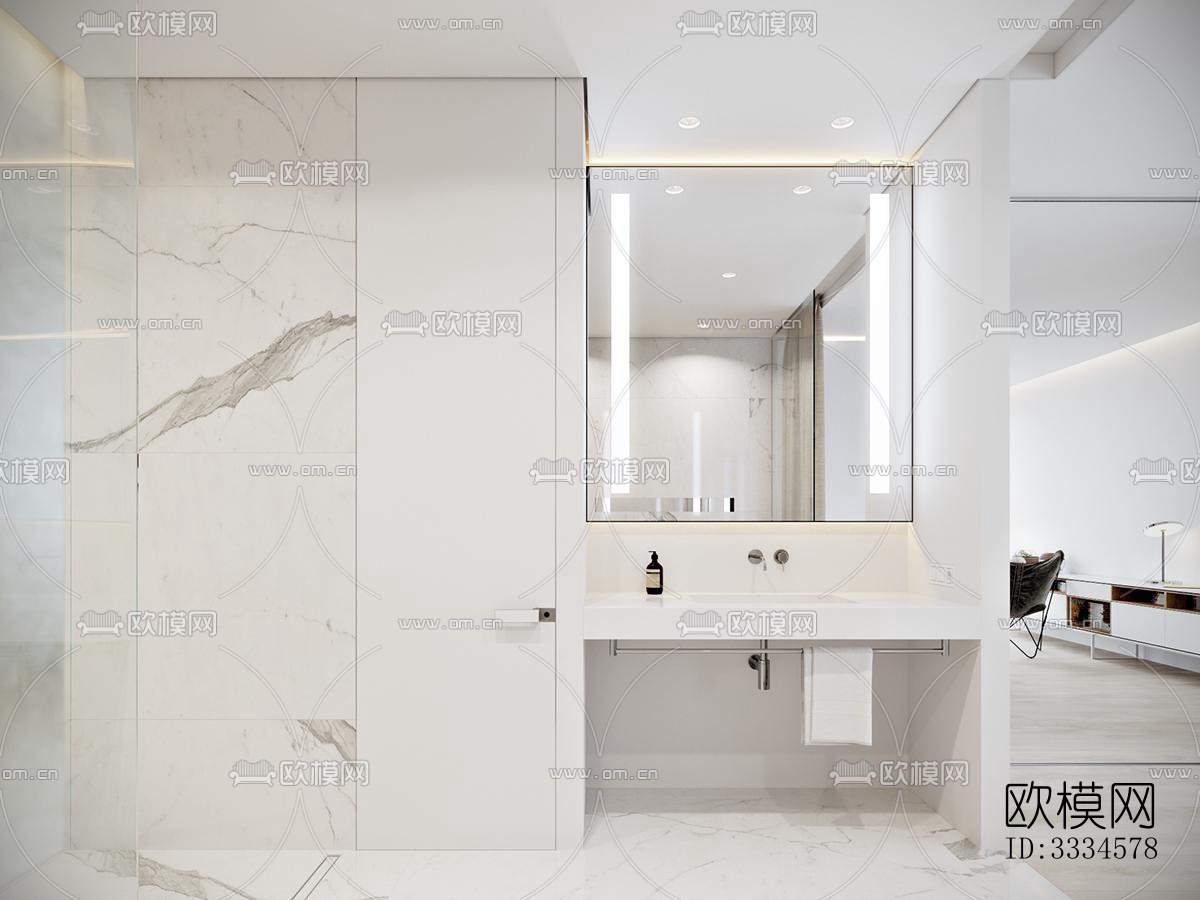 现代客厅效果图下载（渲染图4）