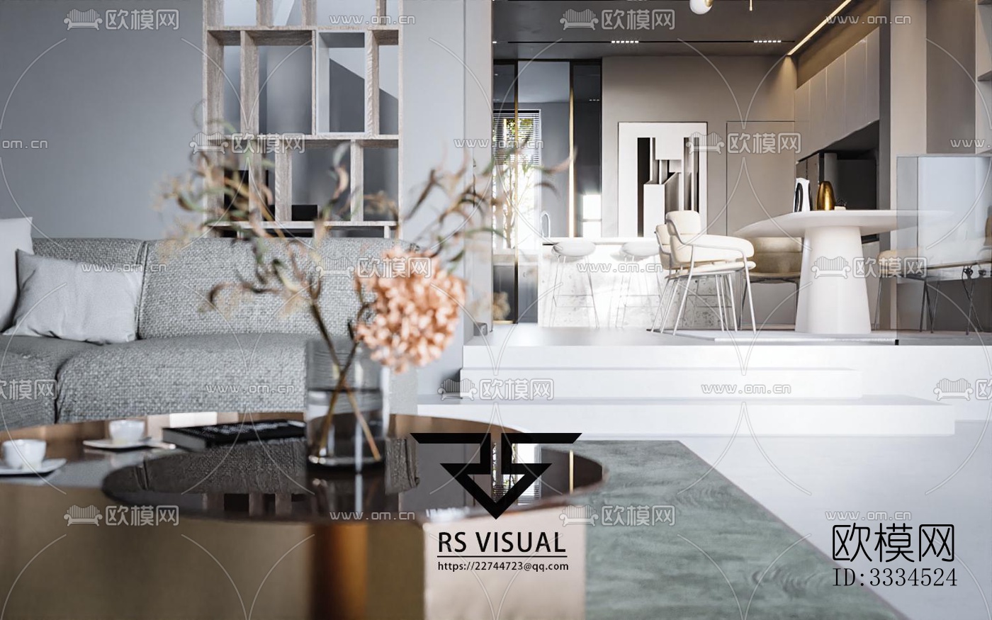 现代客厅效果图下载（渲染图6）