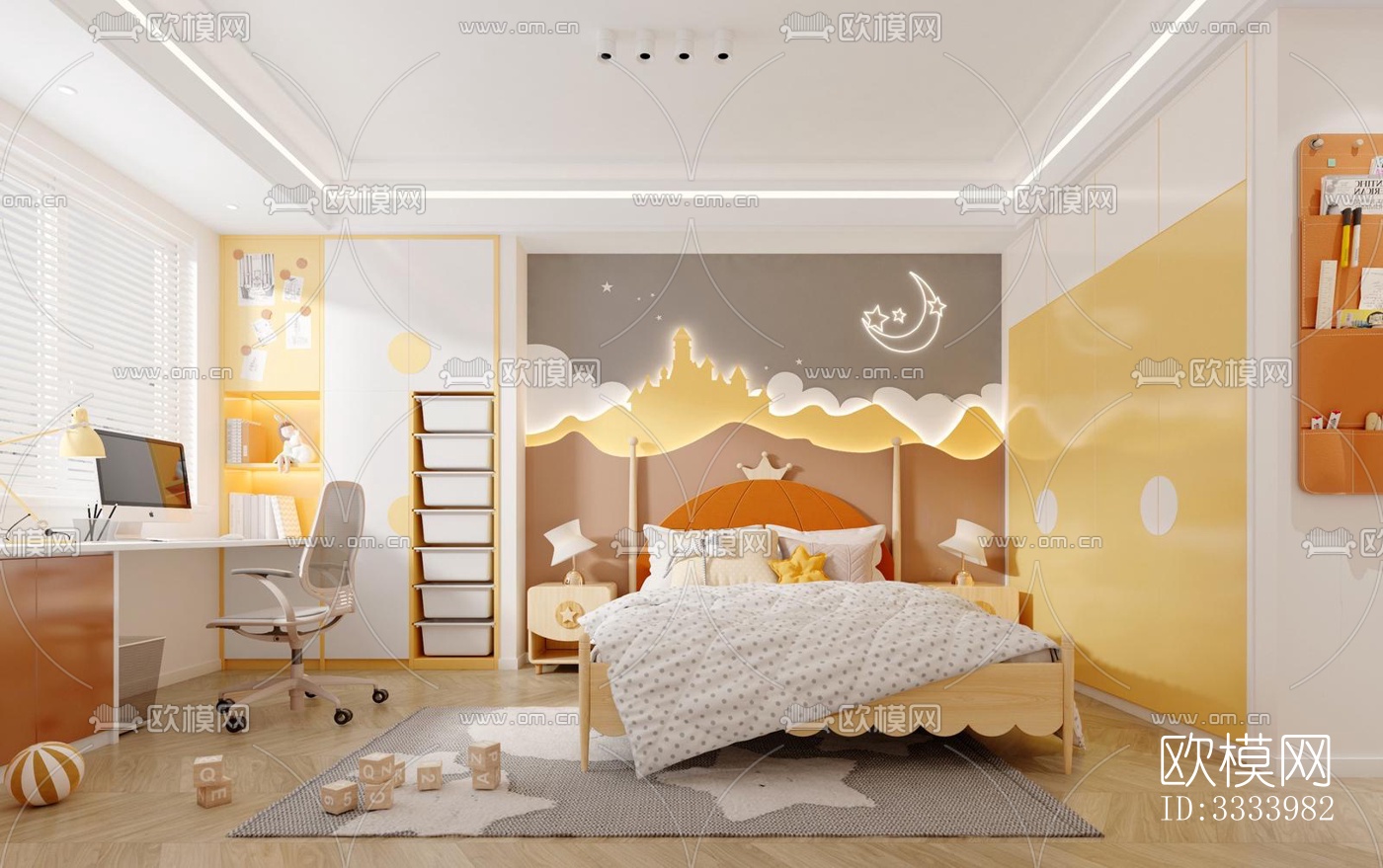 现代儿童房效果图下载（渲染图5）