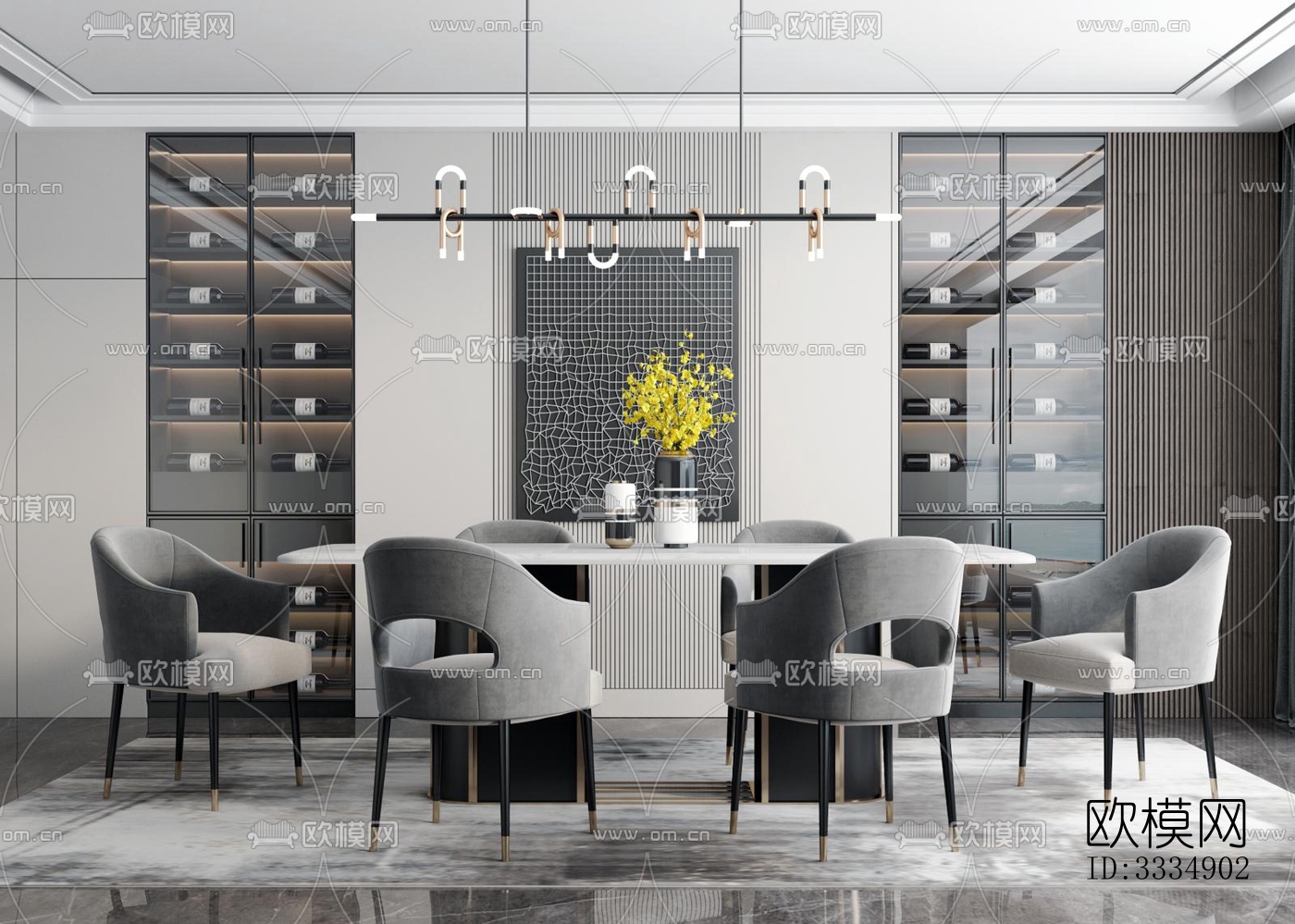 现代餐厅效果图下载（渲染图7）