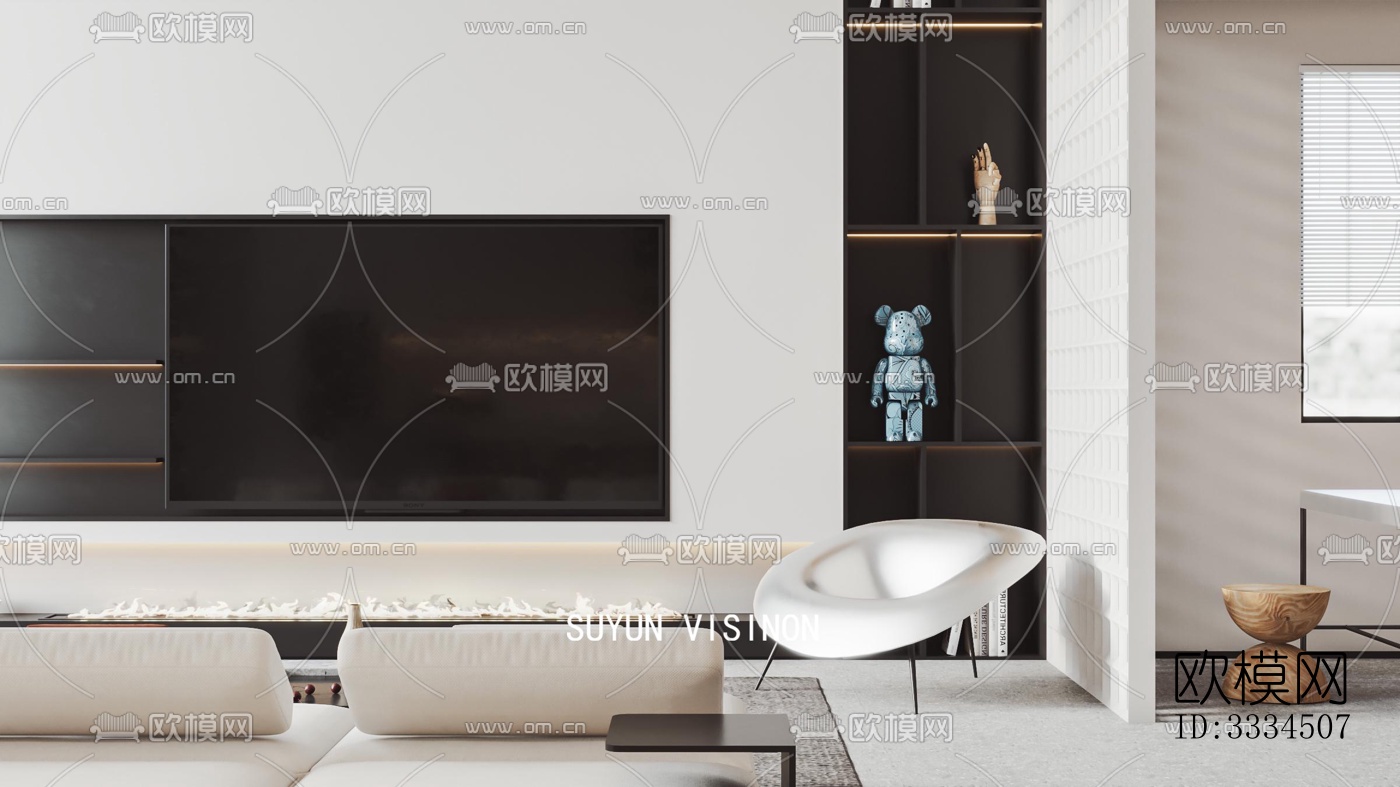 现代客厅效果图下载（渲染图7）