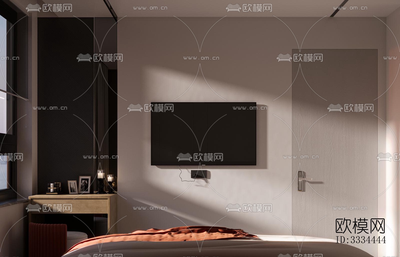 现代卧室效果图下载（渲染图1）