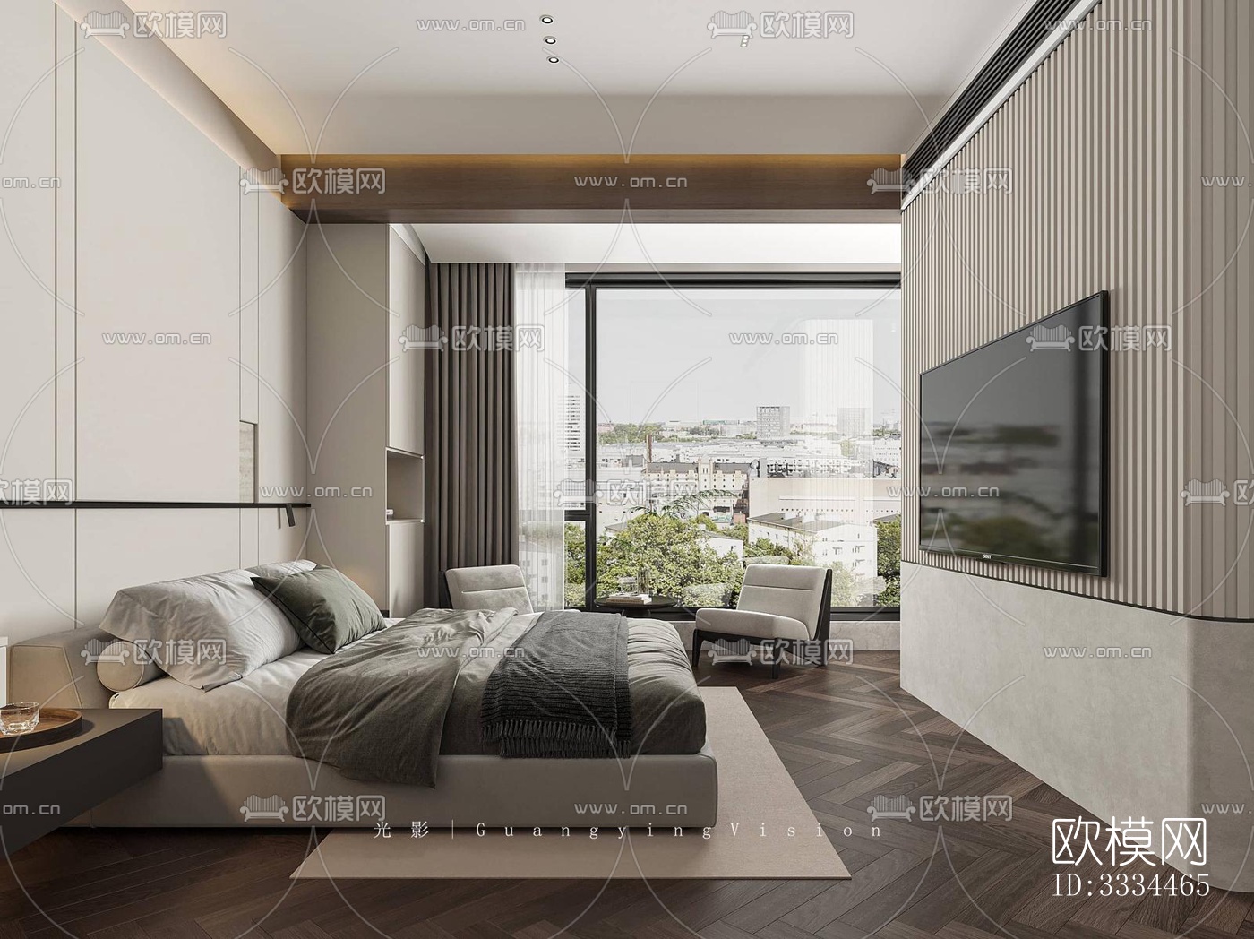 现代卧室效果图下载（渲染图5）
