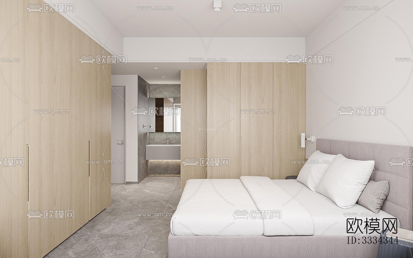 现代卧室效果图下载（渲染图5）