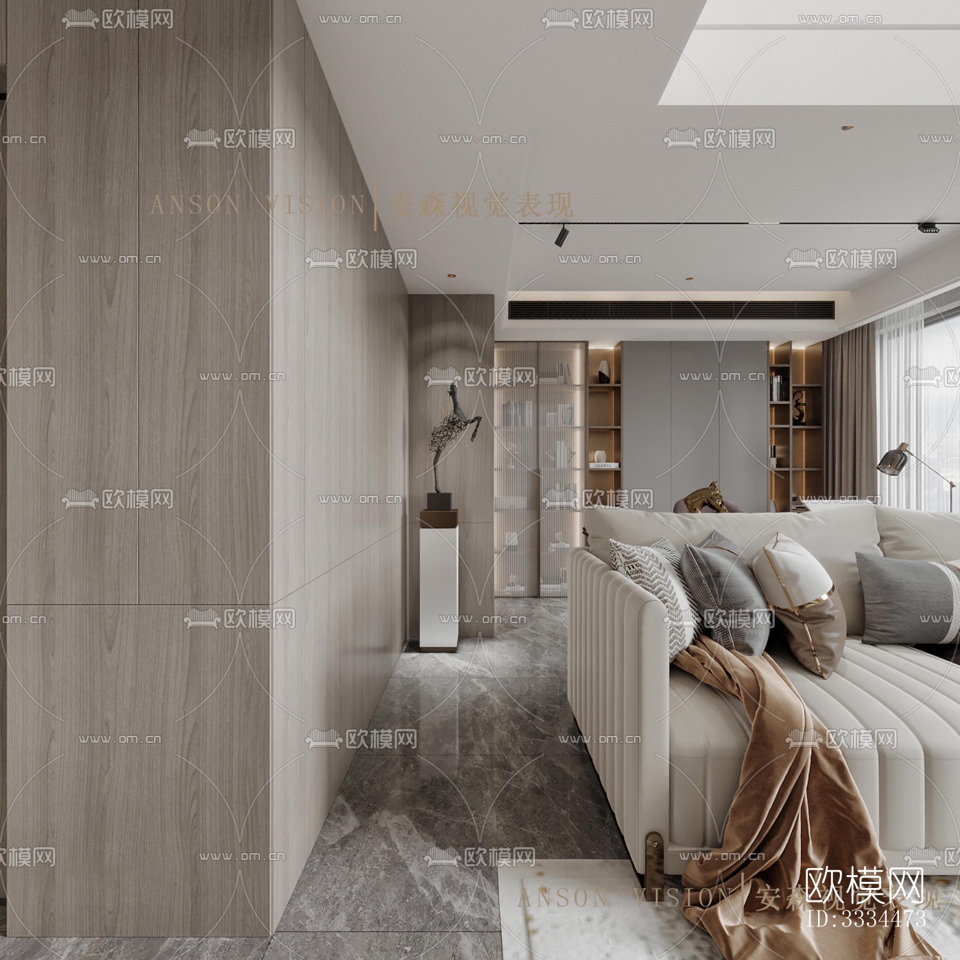 现代客厅效果图下载（渲染图10）