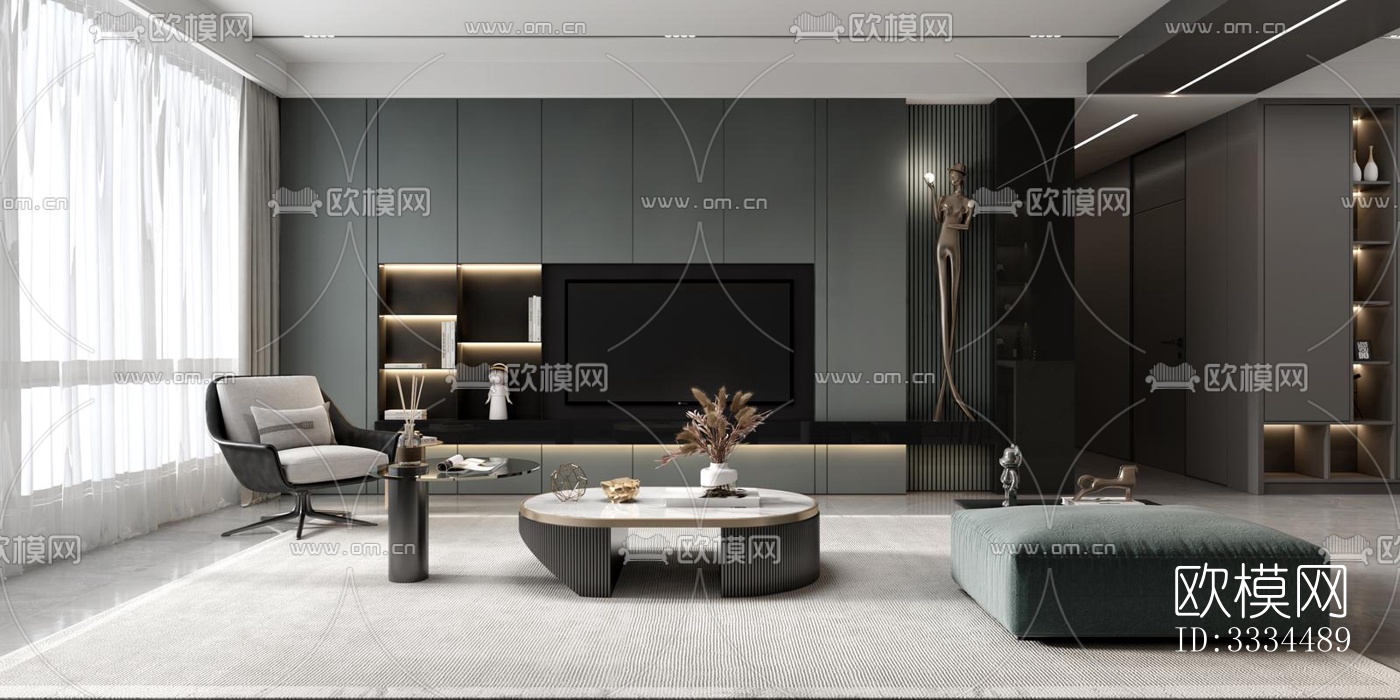 现代客厅效果图下载（渲染图16）