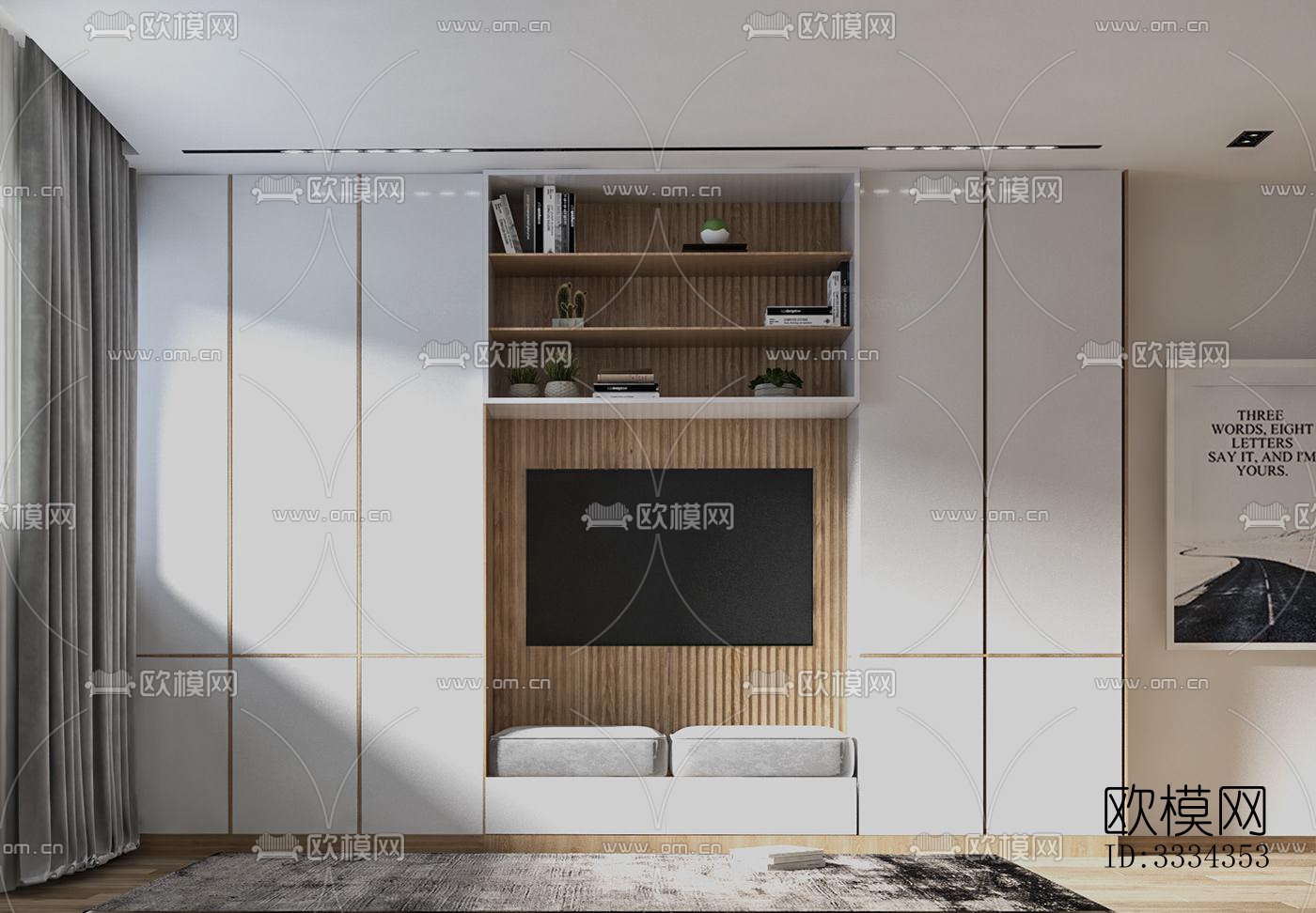 现代卧室效果图下载（渲染图4）