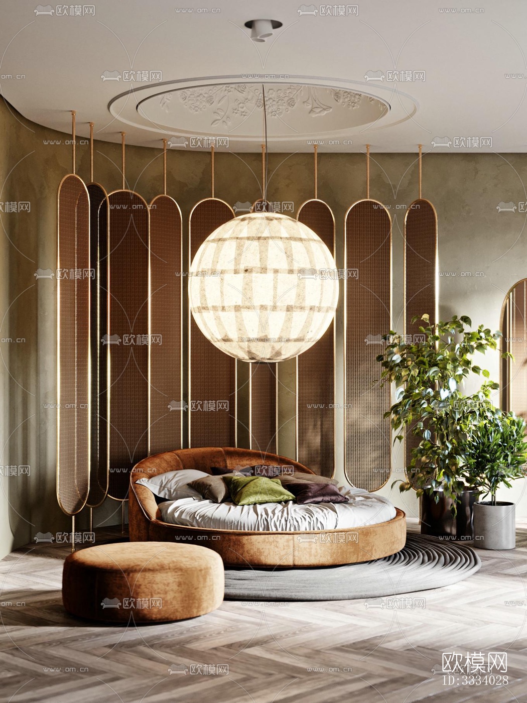 现代卧室效果图下载（渲染图3）