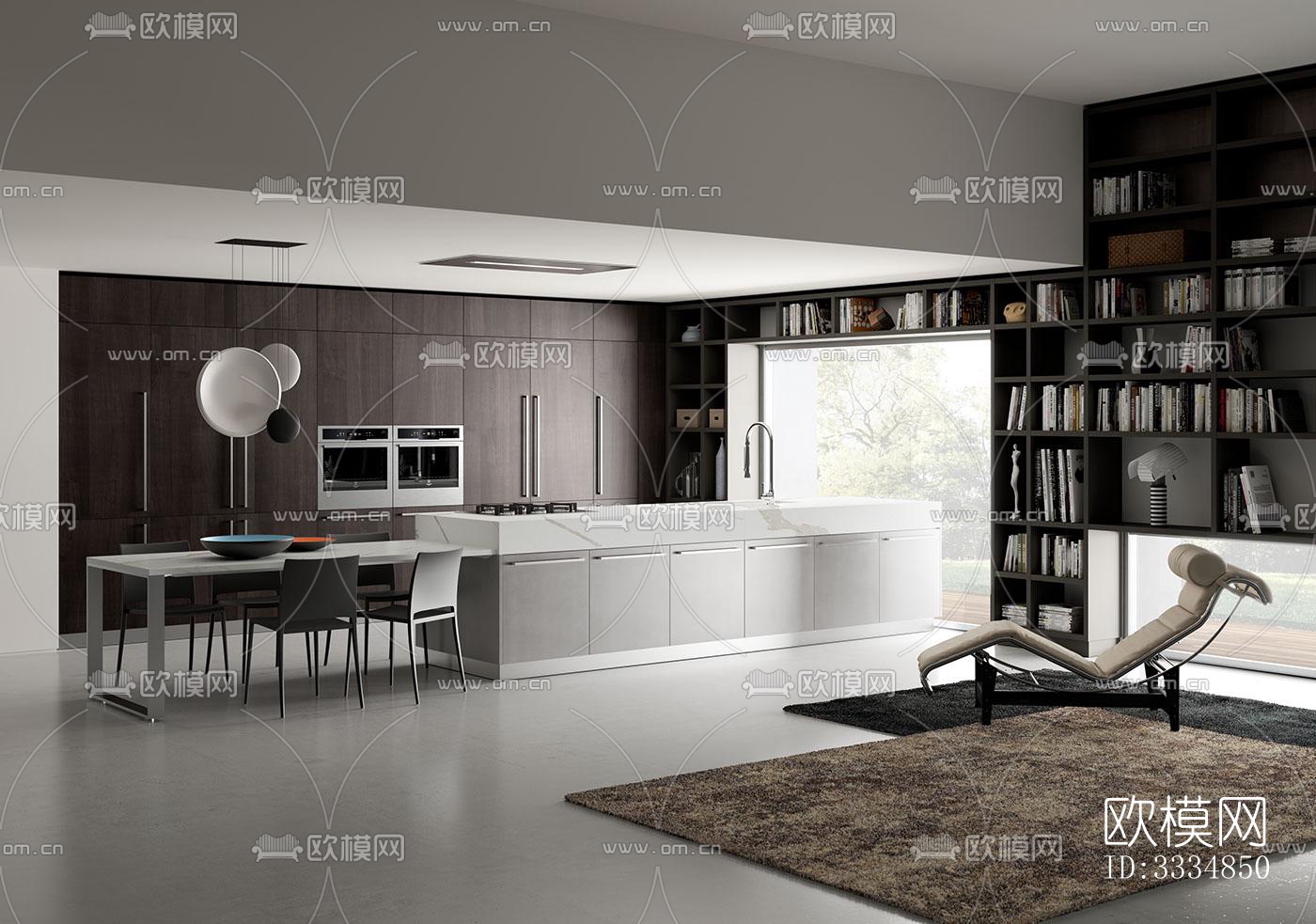 现代餐厅效果图下载（渲染图3）