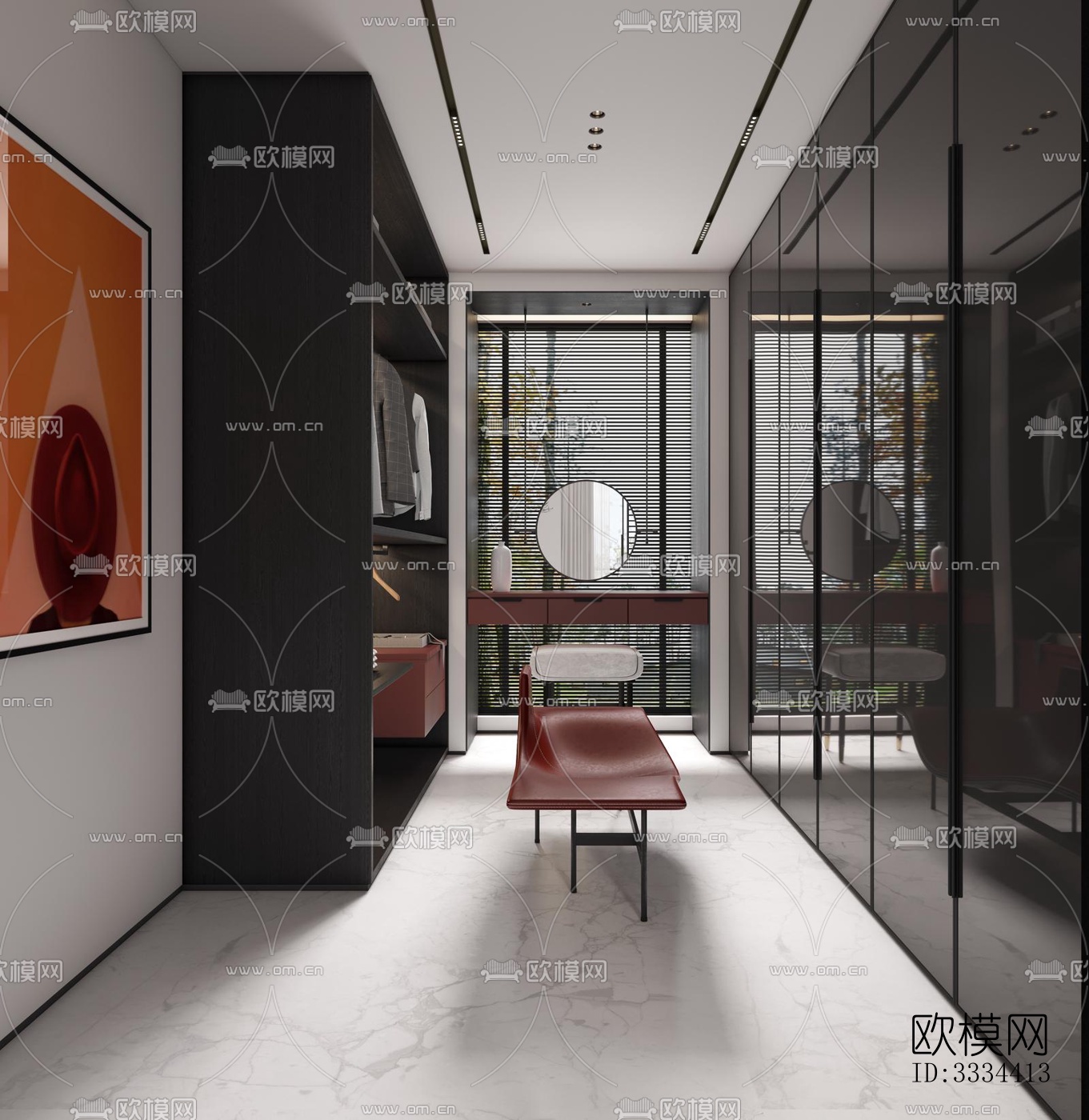 现代卧室效果图下载（渲染图8）