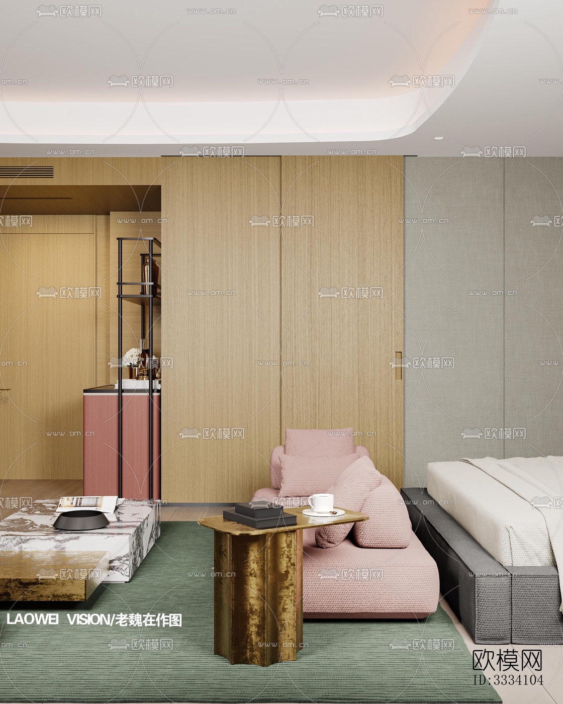 现代卧室效果图下载（渲染图8）