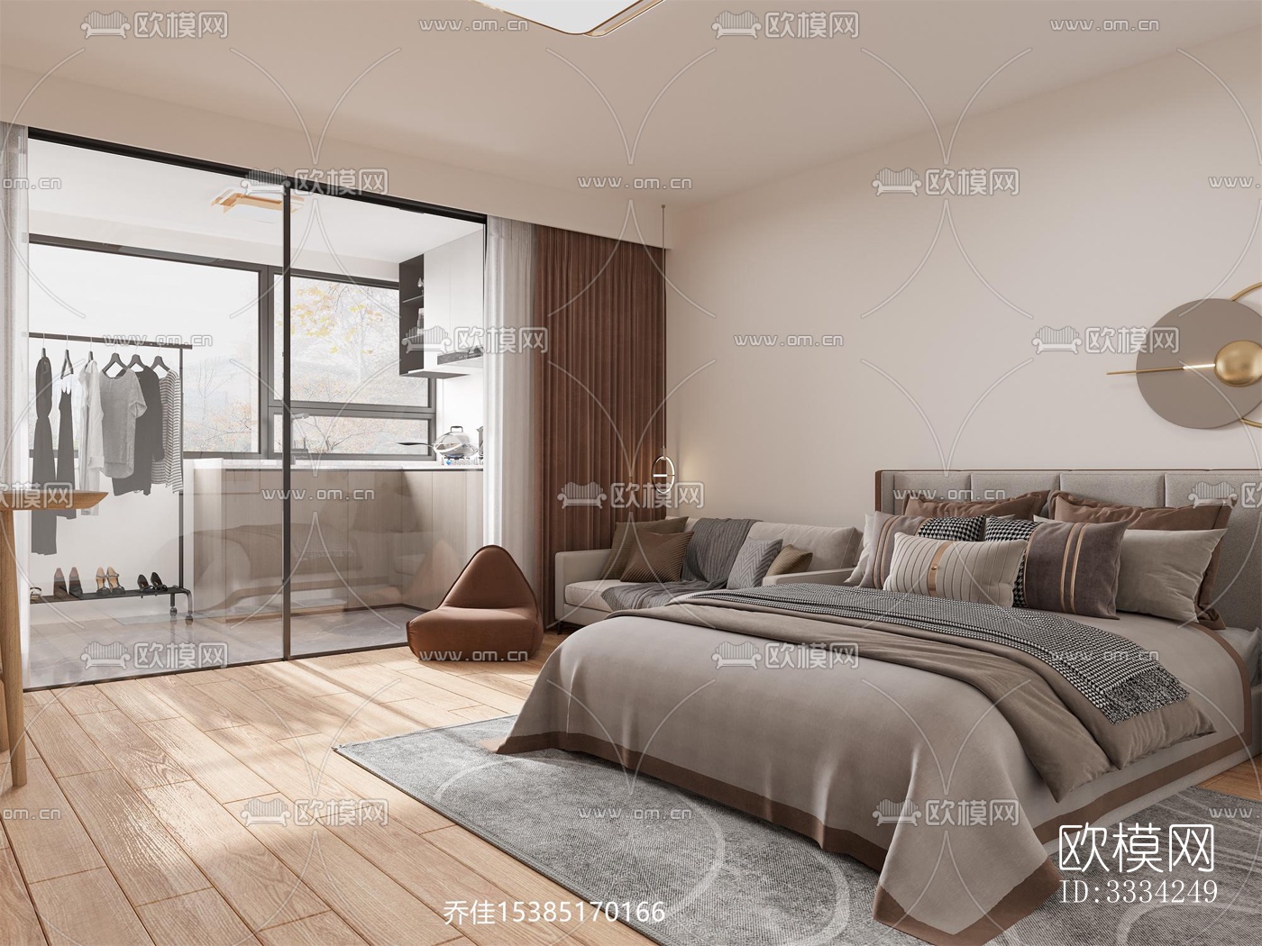 现代卧室效果图下载（渲染图5）