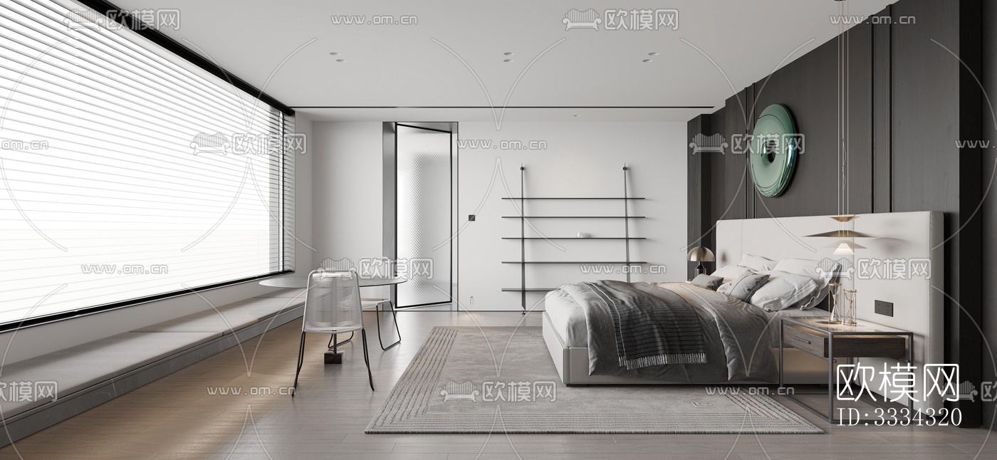 现代卧室效果图下载（渲染图3）