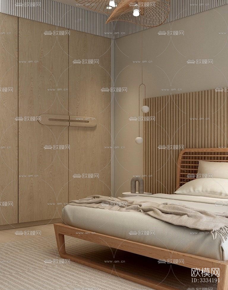 现代卧室效果图下载（渲染图4）