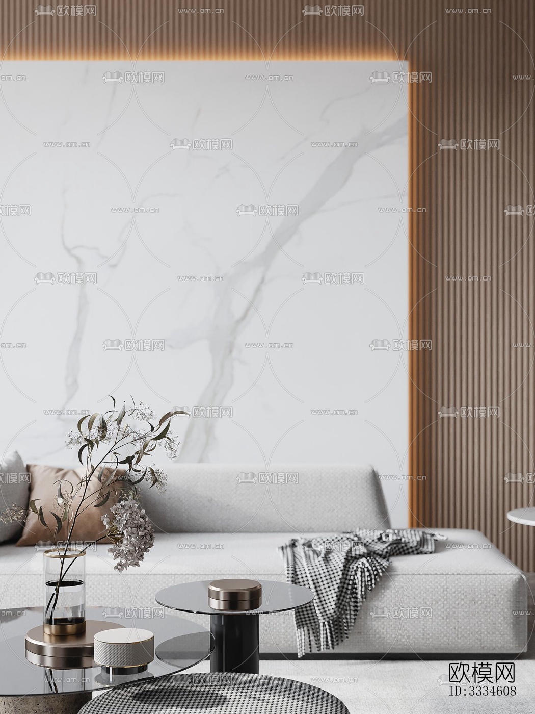 现代客厅效果图下载（渲染图3）