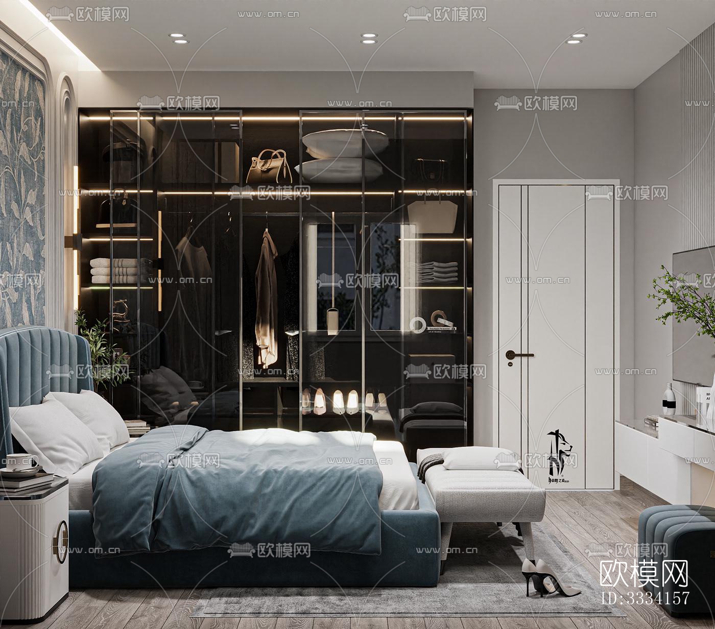 现代卧室效果图下载（渲染图4）