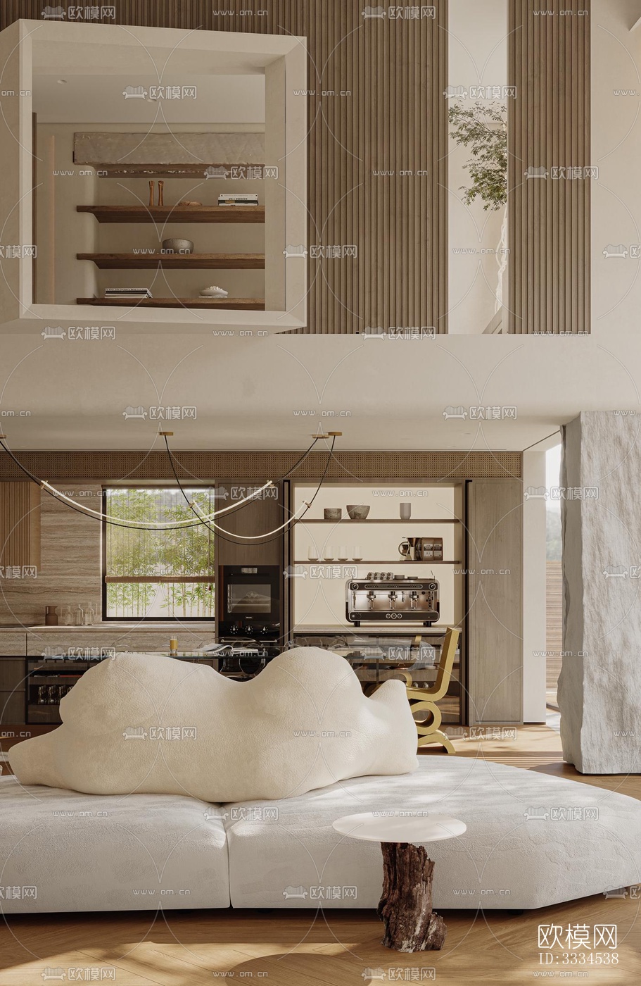 现代客厅效果图下载（渲染图9）