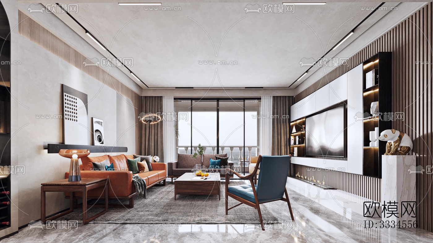 现代客厅效果图下载（渲染图1）