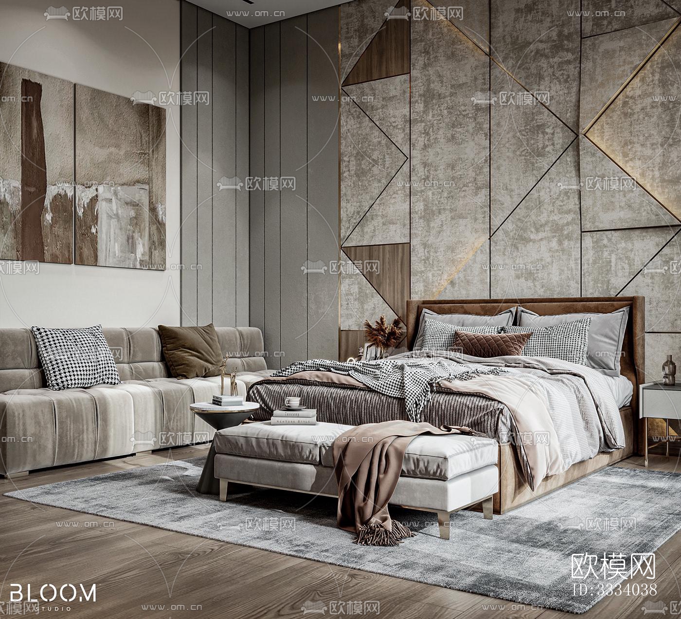 现代卧室效果图下载（渲染图5）