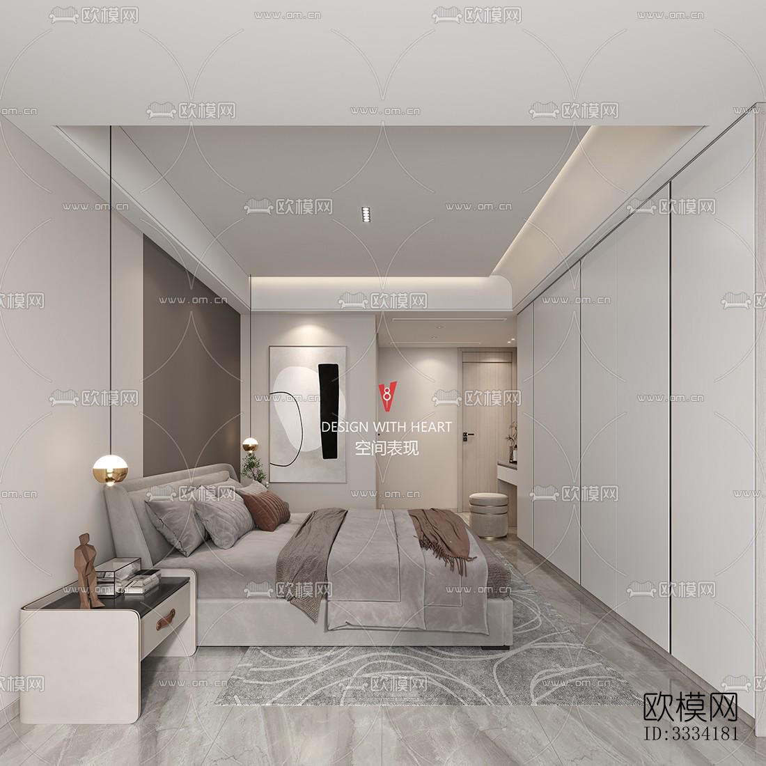 现代卧室效果图下载（渲染图6）