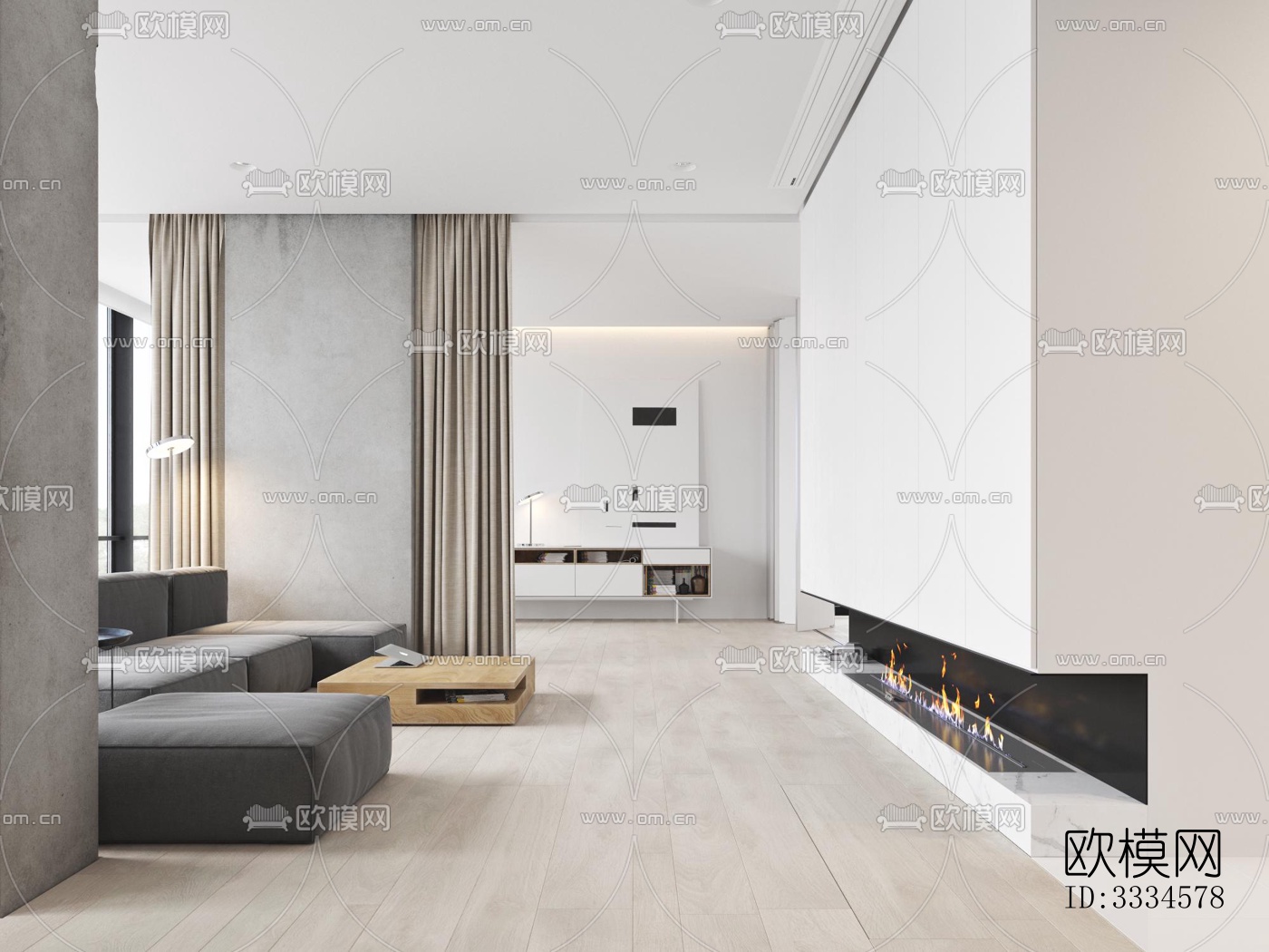 现代客厅效果图下载（渲染图1）