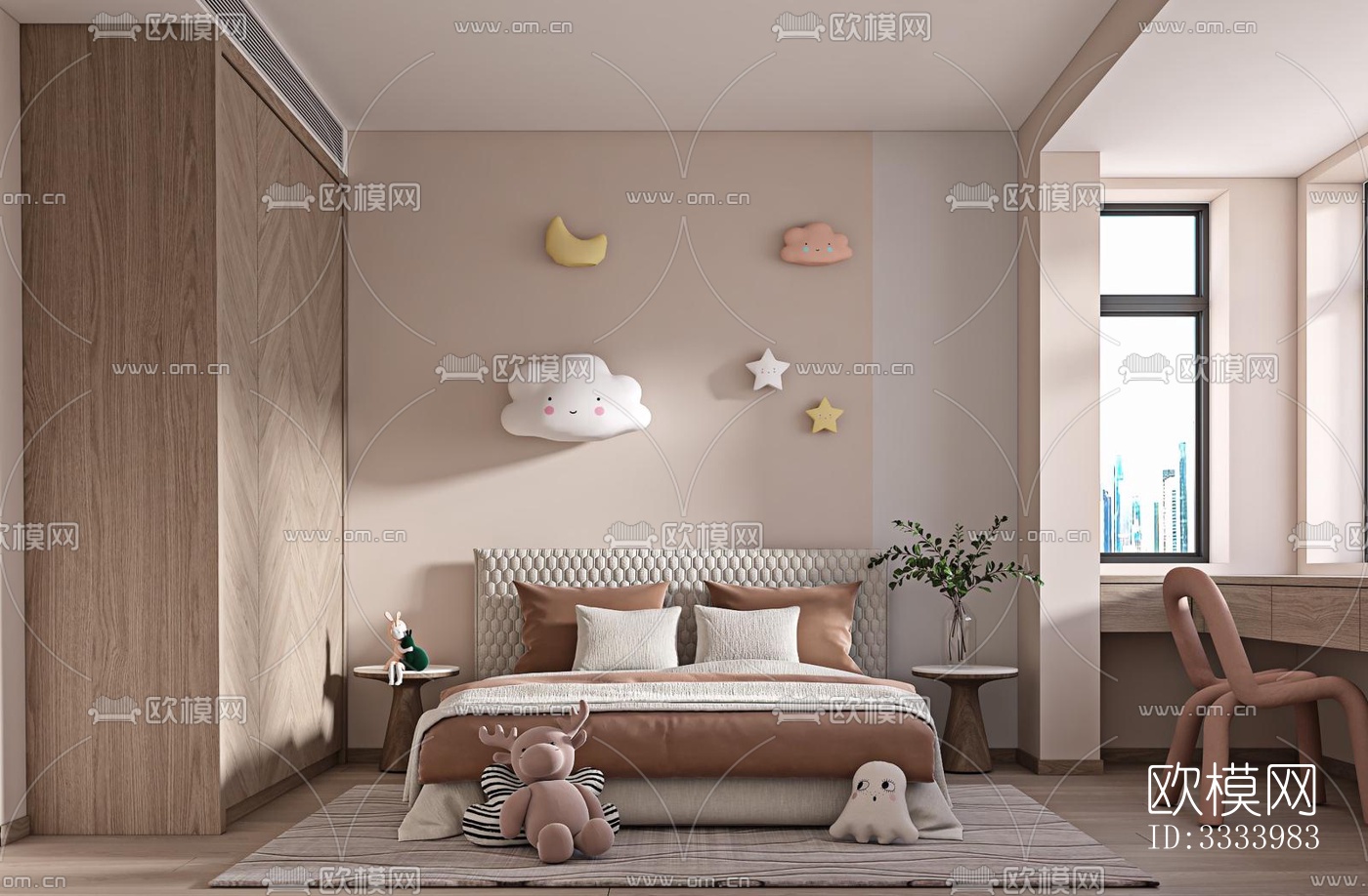现代儿童房效果图下载（渲染图4）