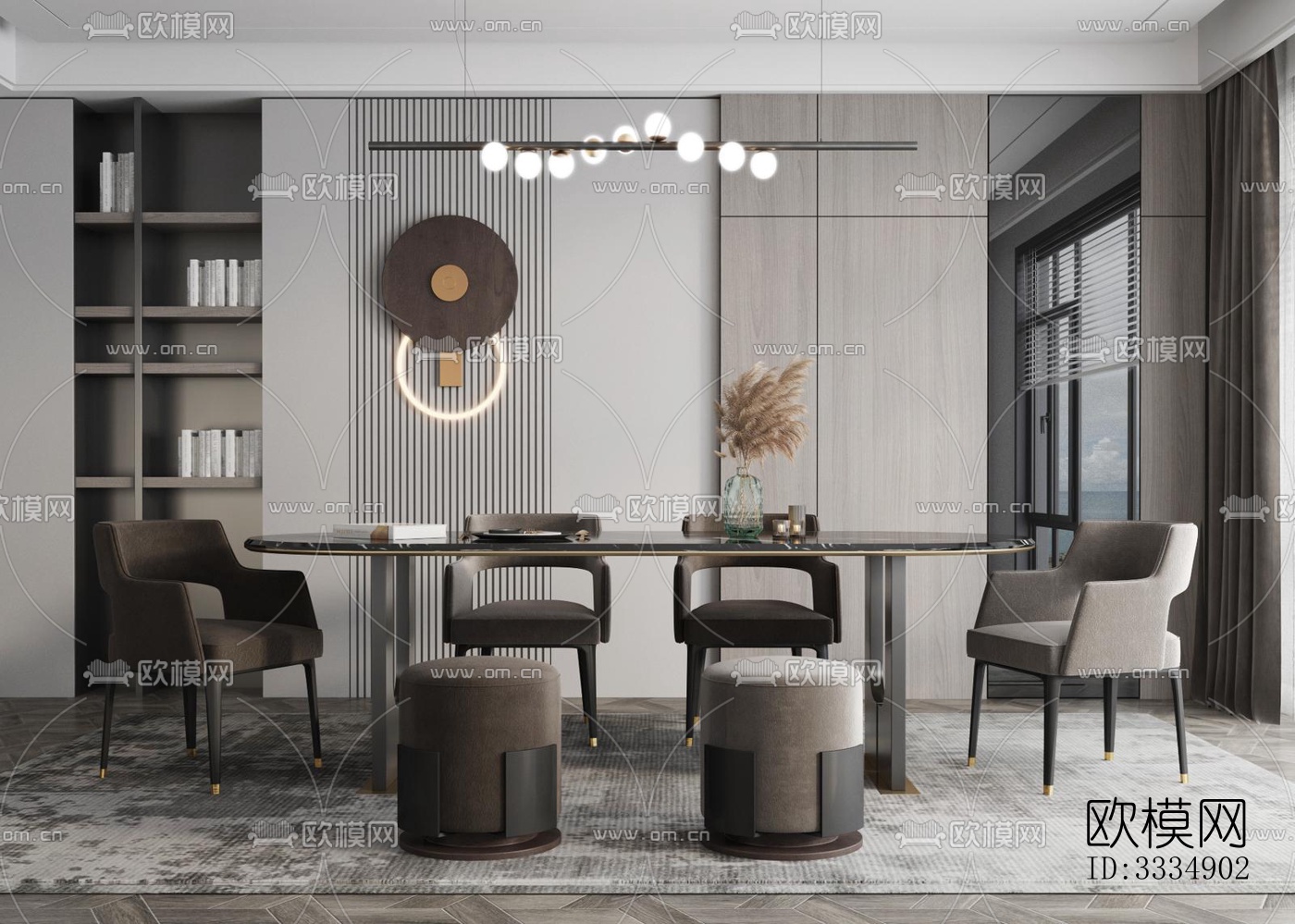 现代餐厅效果图下载（渲染图3）