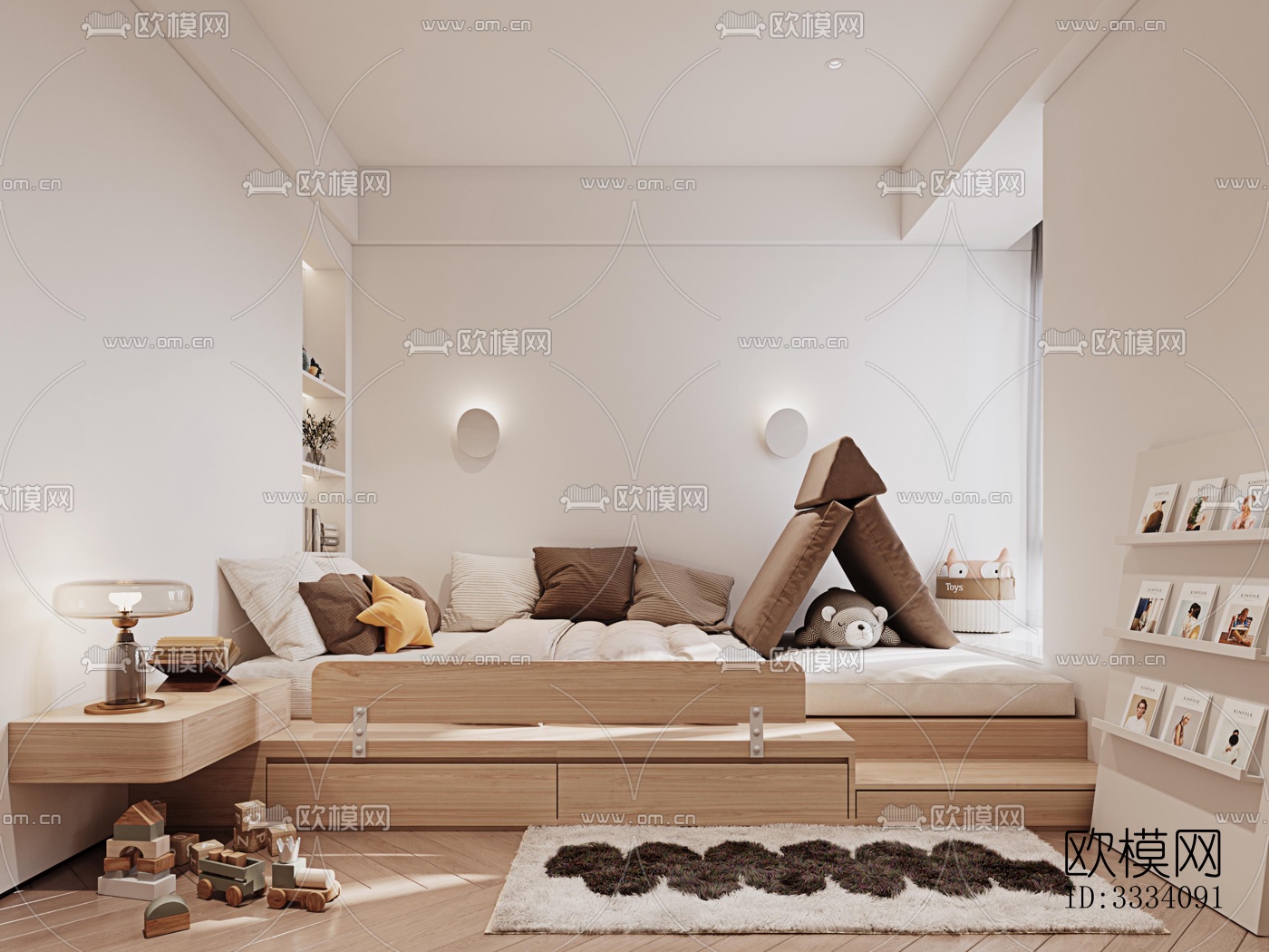 现代卧室效果图下载（渲染图4）