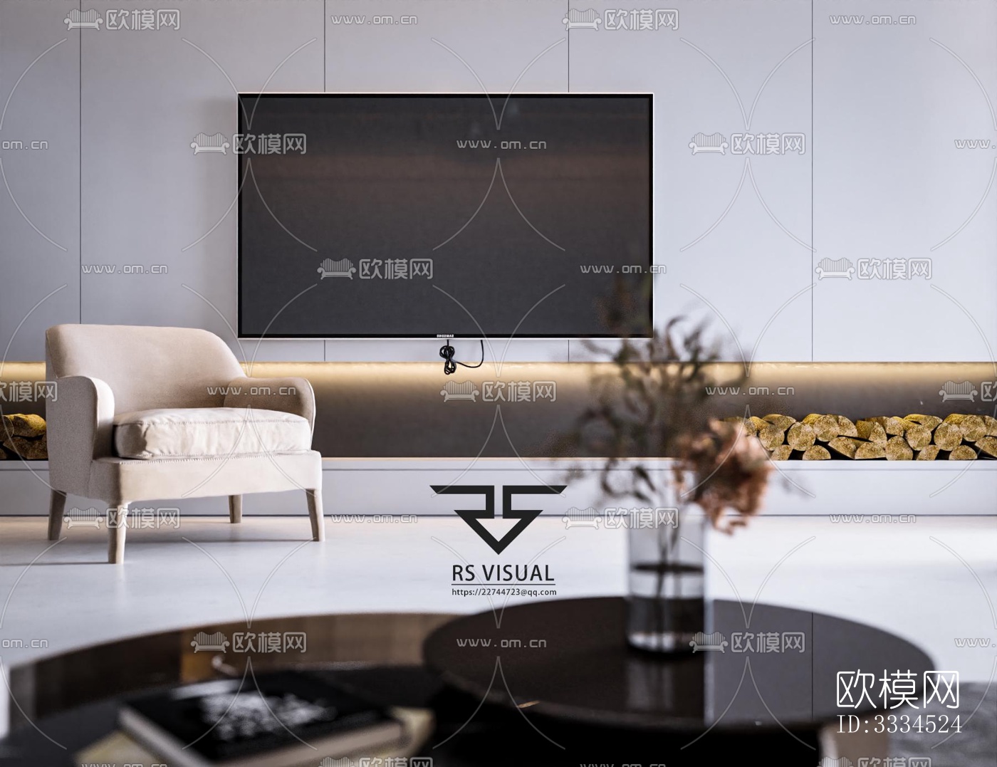 现代客厅效果图下载（渲染图2）