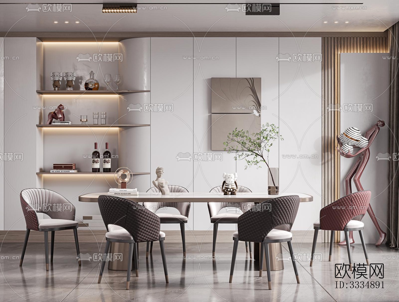 现代餐厅效果图下载（渲染图2）
