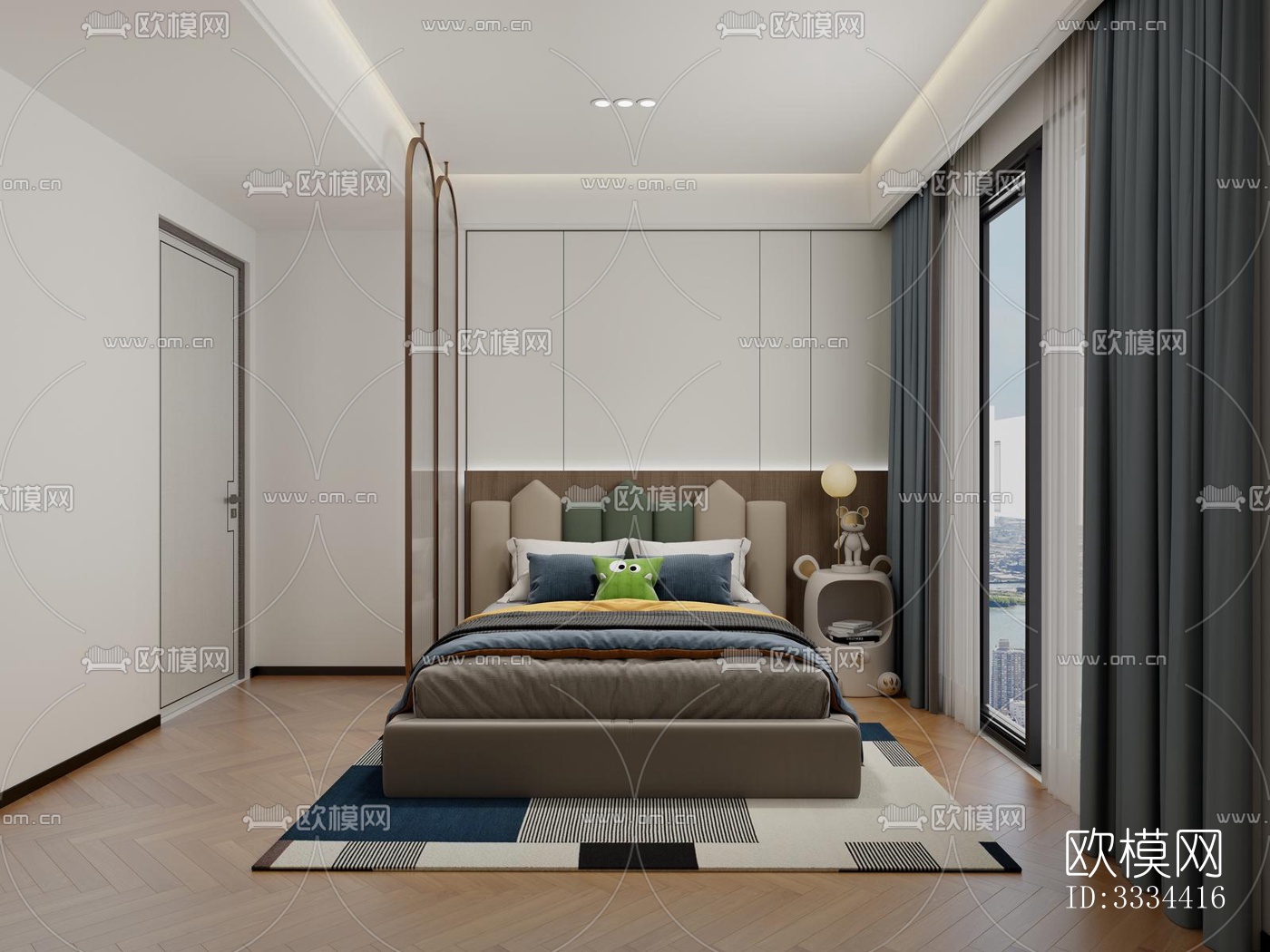 现代卧室效果图下载（渲染图5）