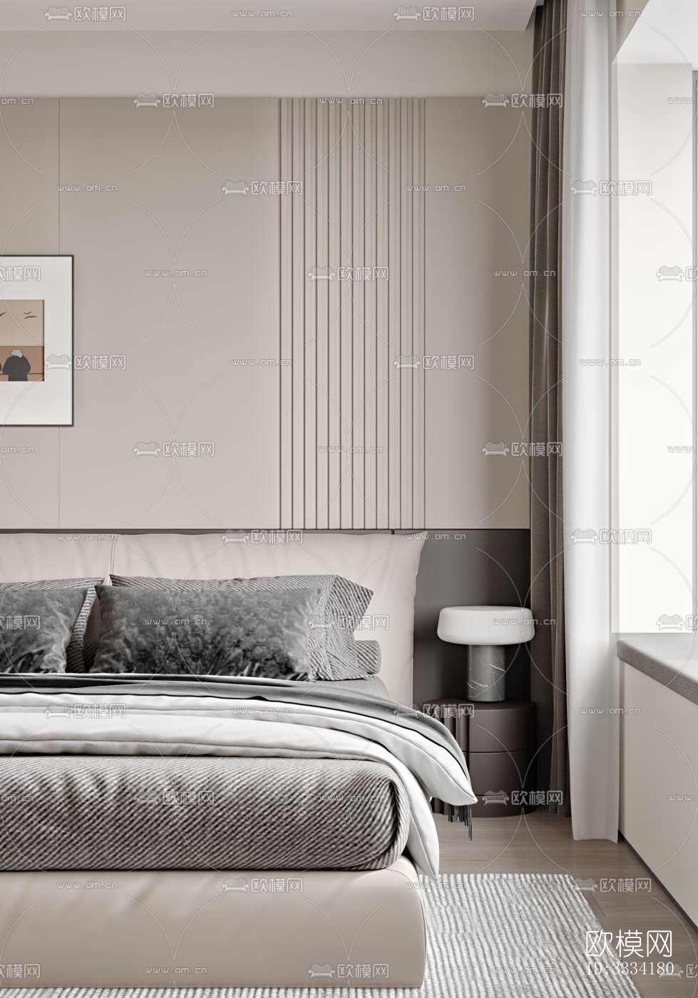 现代卧室效果图下载（渲染图5）