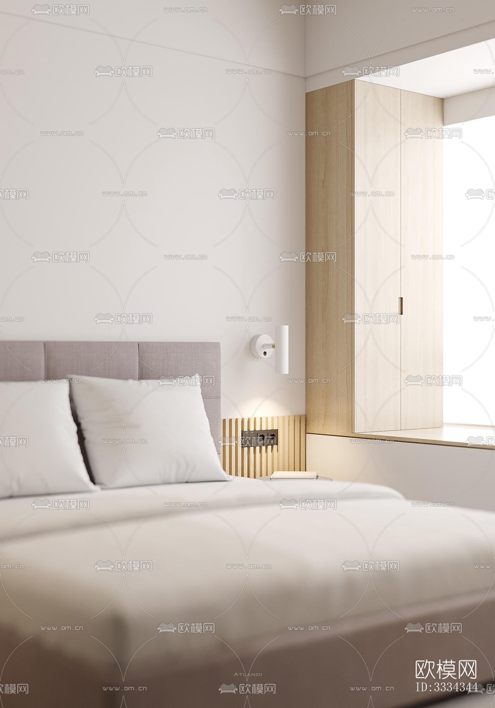 现代卧室效果图下载（渲染图2）