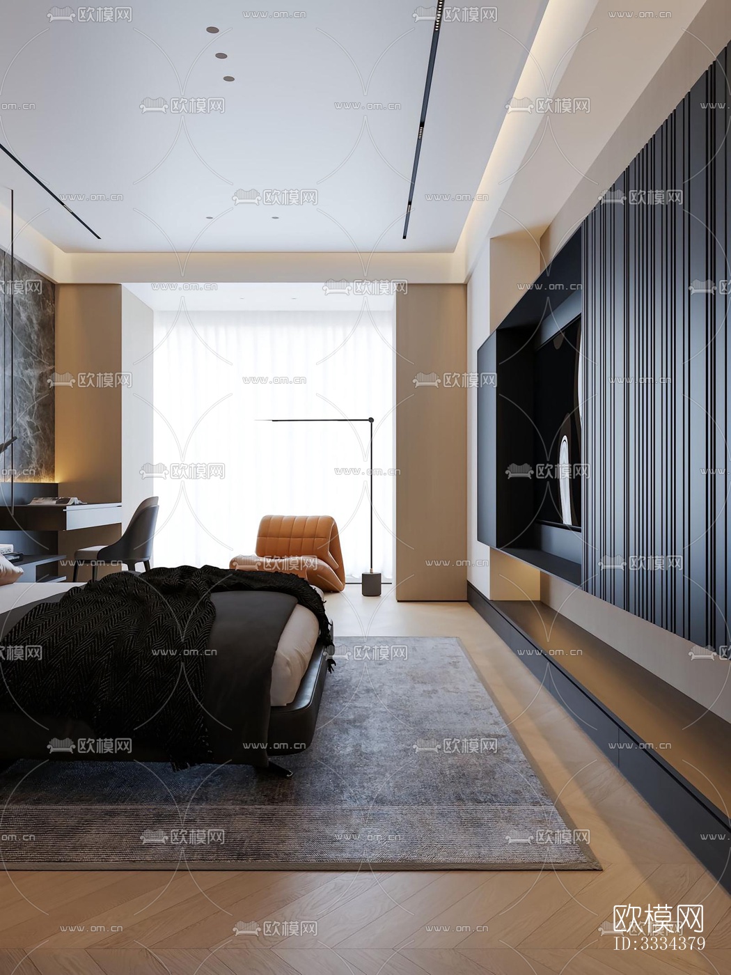 现代卧室效果图下载（渲染图3）