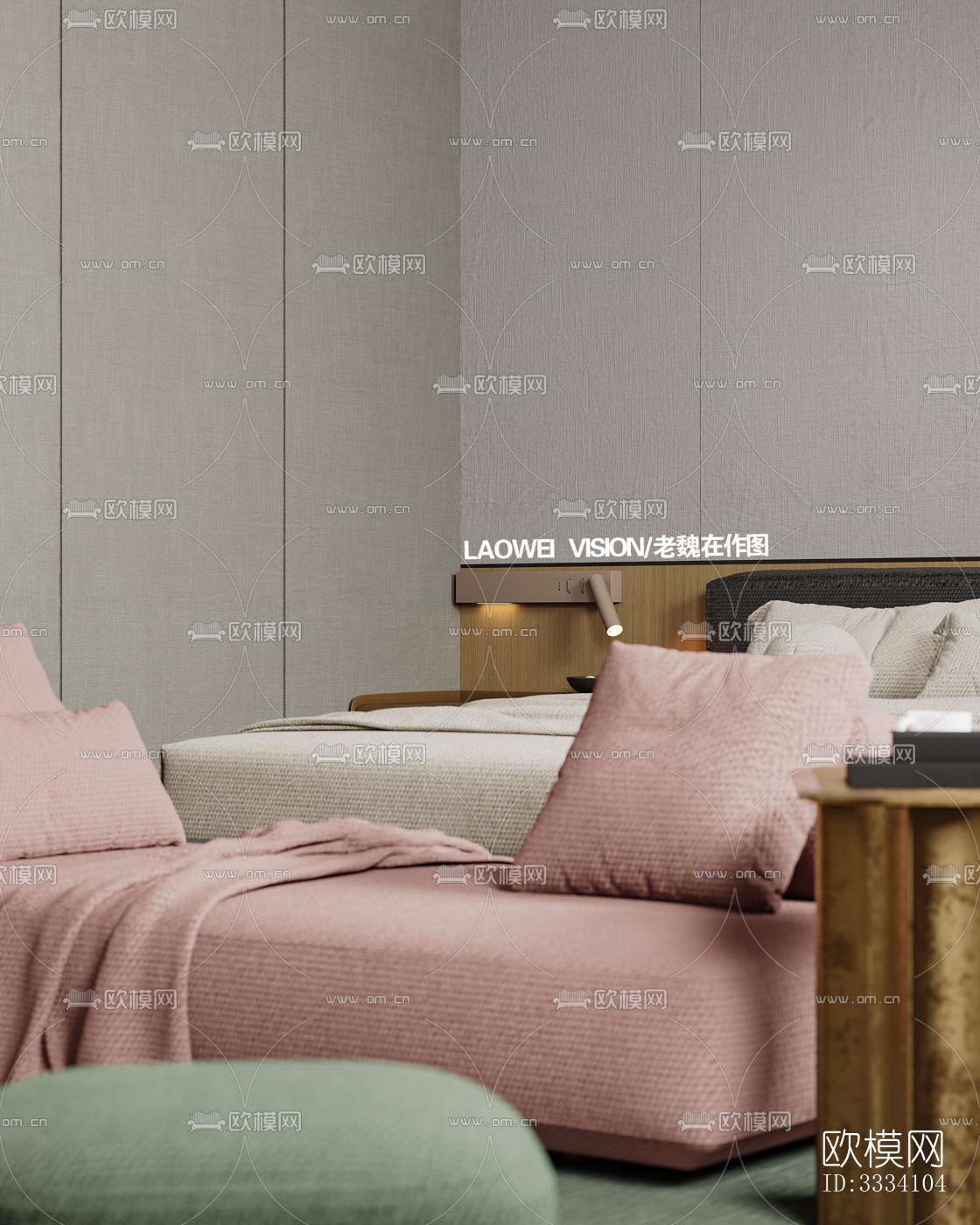 现代卧室效果图下载（渲染图10）