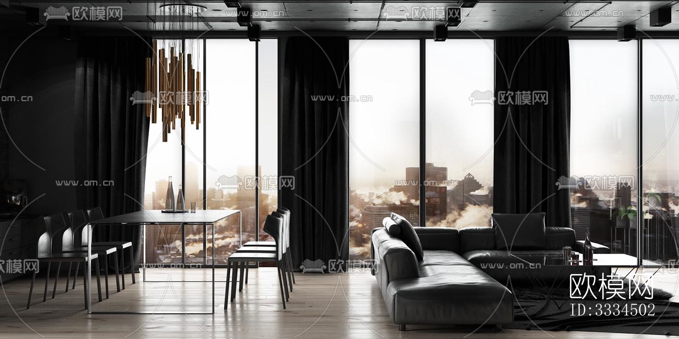 现代客厅效果图下载（渲染图2）