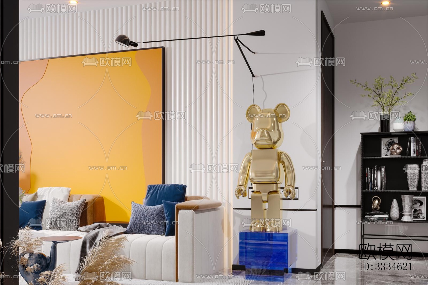 现代客厅效果图下载（渲染图2）