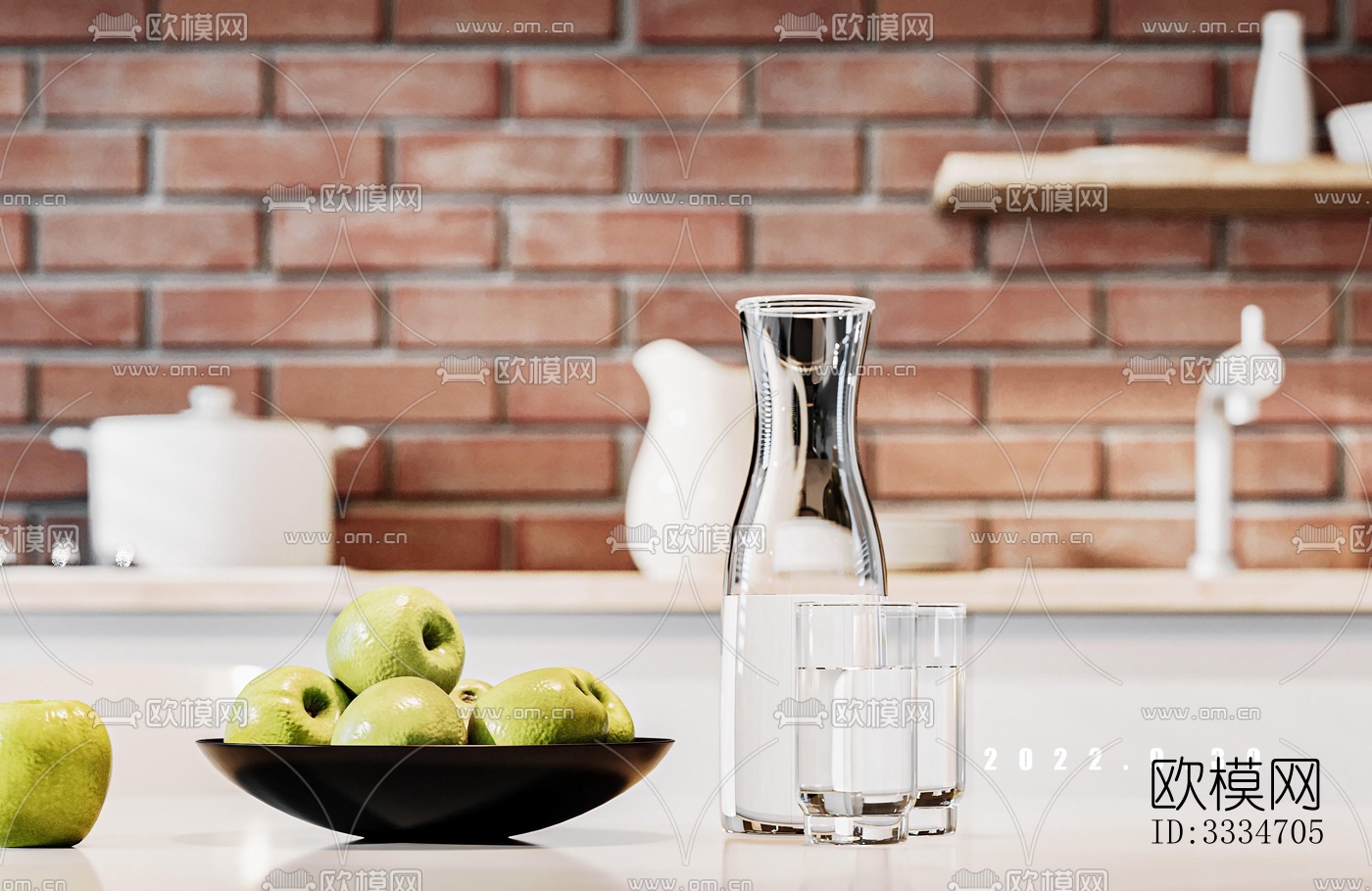 现代餐厅效果图下载（渲染图3）