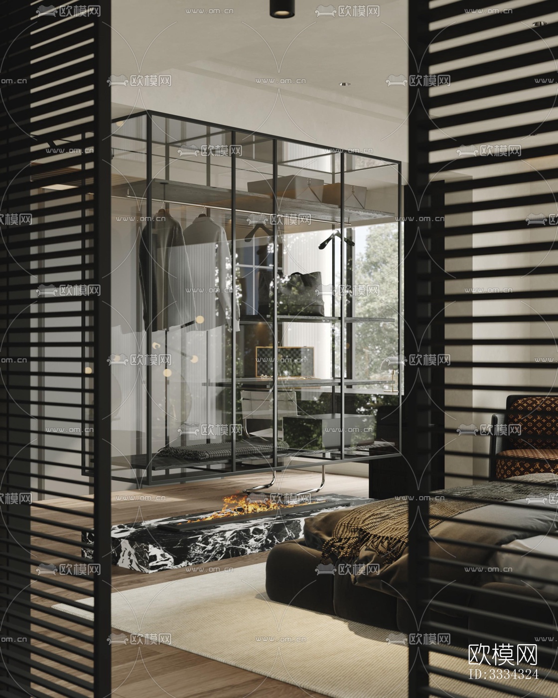 现代卧室效果图下载（渲染图7）