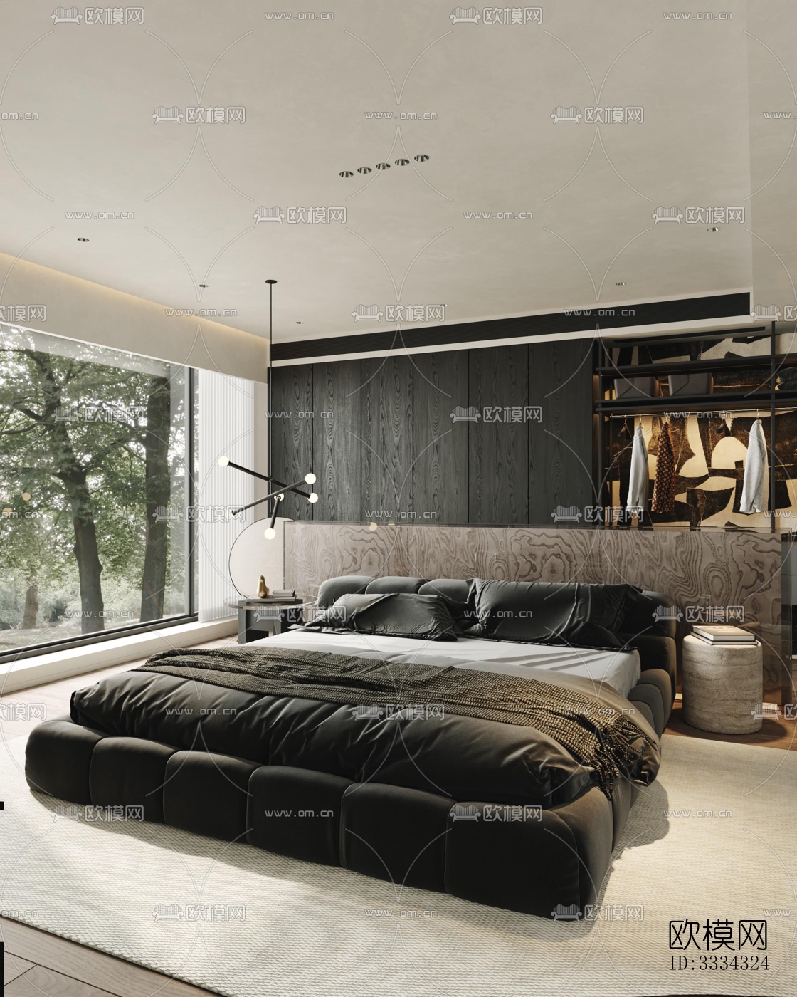 现代卧室效果图下载（渲染图5）