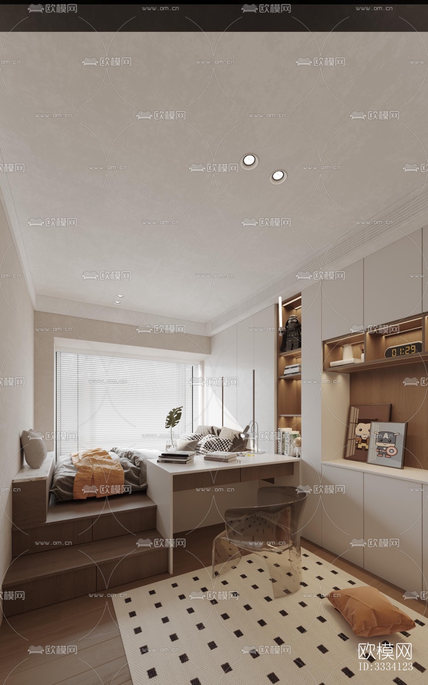 现代卧室效果图下载（渲染图1）