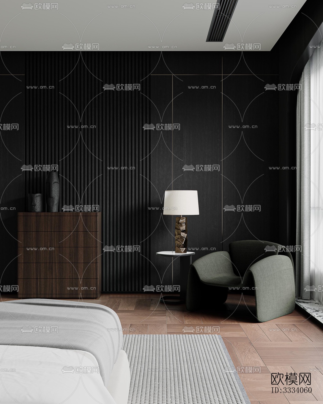 现代卧室效果图下载（渲染图4）