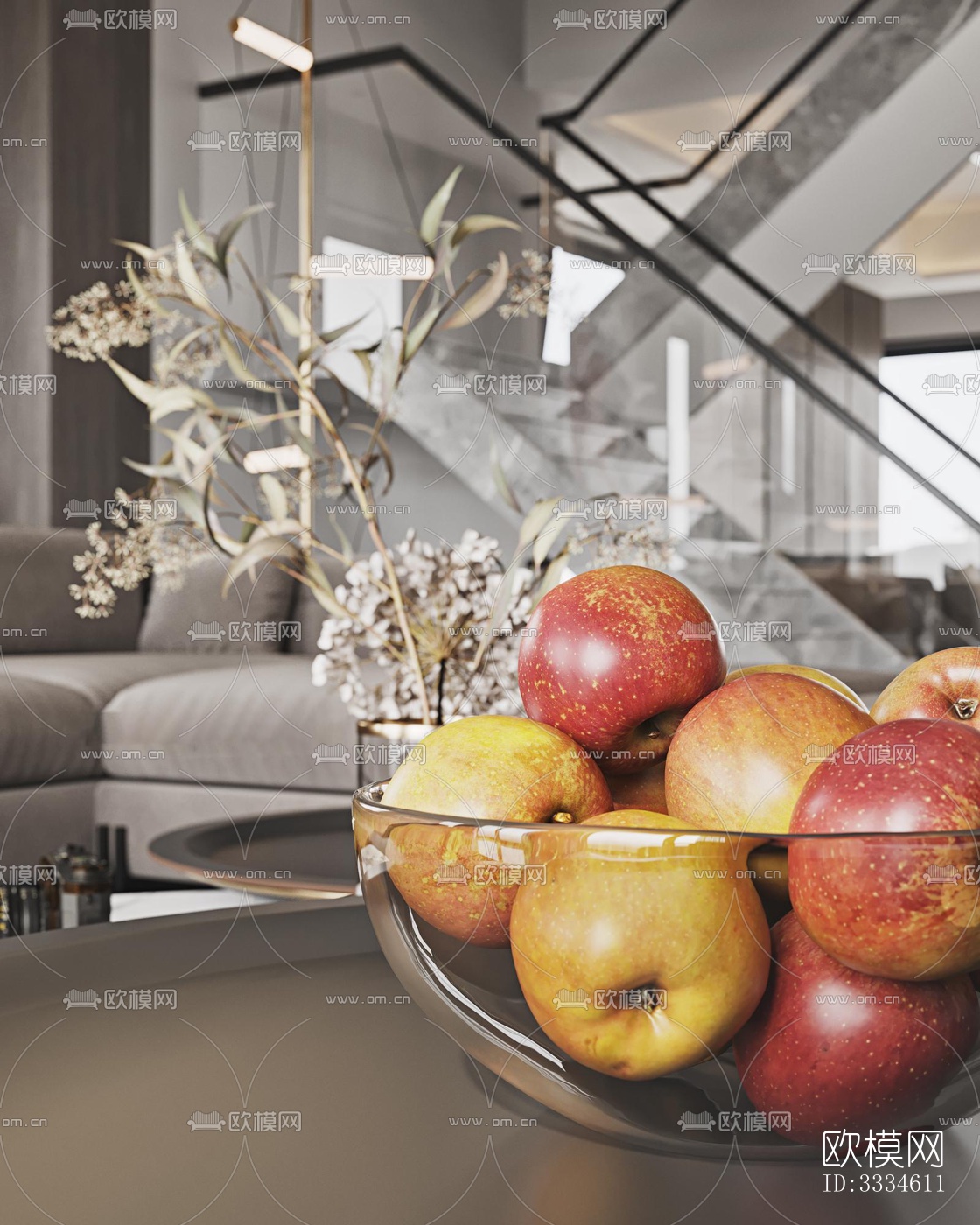 现代客厅效果图下载（渲染图4）