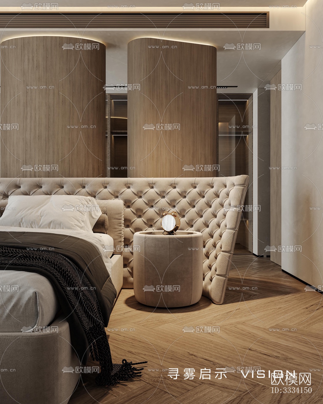 现代卧室效果图下载（渲染图1）