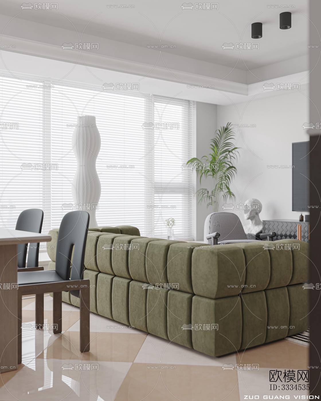 现代客厅效果图下载（渲染图6）