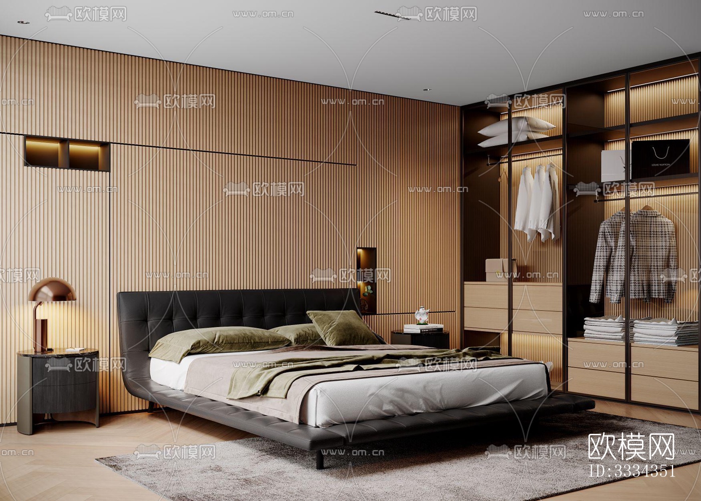现代卧室效果图下载（渲染图4）
